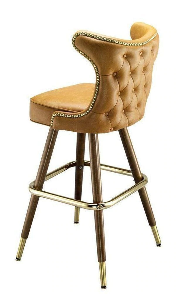 Cowboy Button Tufted & Nail Trimmed Bar Stool #7016