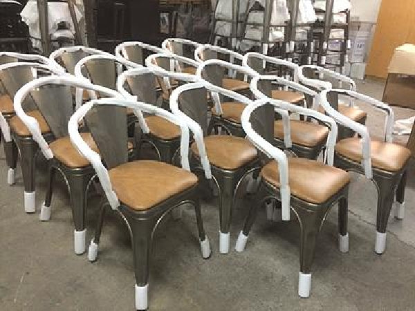 Ciconte Italia Chair Distressed Copper Frame with Padded Vinyl Seat - Restaurant Chairs Direct.COM