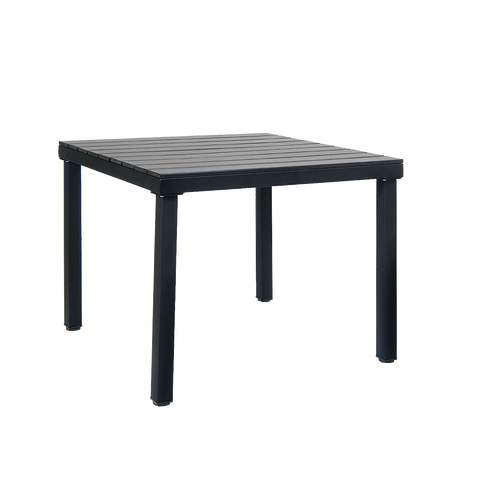 Outdoor Steel Restaurant Table with Black Teak Composite Slats 36" Square - Restaurant Chairs Direct.COM