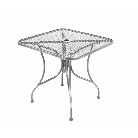 Wrought Iron Style Outdoor Table 30 x 30" Grey Finish #E-T3030G