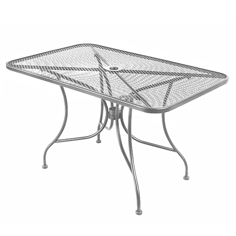 Wrought Iron Style Outdoor Table 30 x 48" Grey Finish #E-T3048G