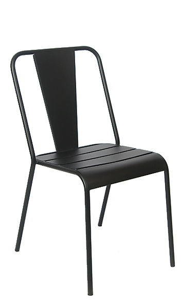 Metal Outdoor-Indoor Chair Black Finish #E-11B - Restaurant Chairs Direct.COM