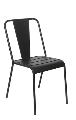 Metal Outdoor-Indoor Chair Black Finish #E-11B - Restaurant Chairs Direct.COM