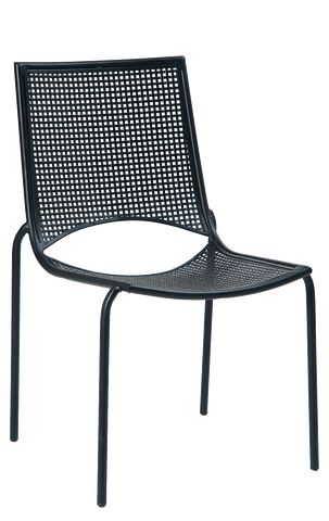 DISCONTINUED Metal Outdoor Chair Black Mesh Stackable #E21 - Restaurant Chairs Direct.COM