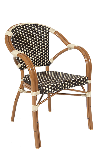 Aluminum Outdoor Chair Poly Woven Wicker  #E20 - Restaurant Chairs Direct.COM