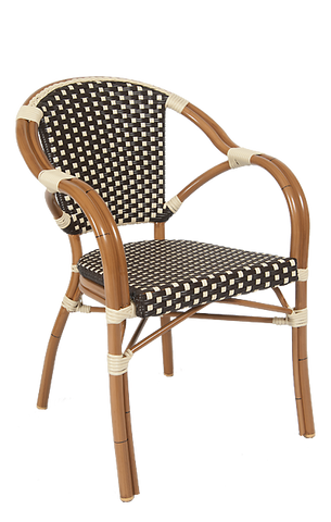 Aluminum Outdoor Chair Poly Woven Wicker  #E20 - Restaurant Chairs Direct.COM