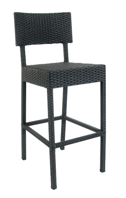 Aluminum Outdoor Chair with Synthetic Dark Brown Wicker  #E22 - Restaurant Chairs Direct.COM