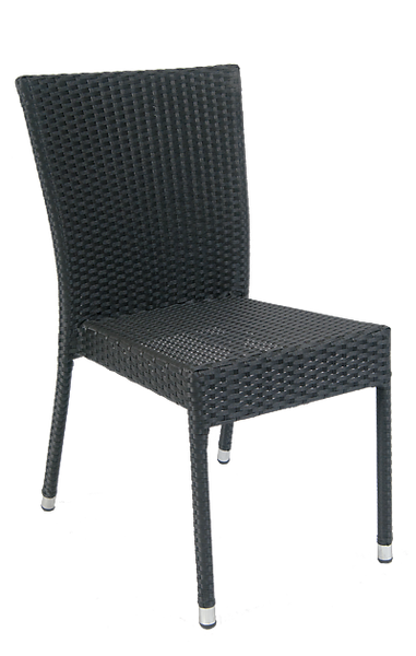 Aluminum Outdoor Chair with Synthetic Dark Brown Wicker  #E22 - Restaurant Chairs Direct.COM