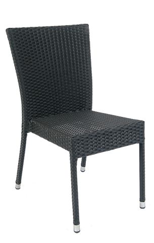 Aluminum Outdoor Chair with Synthetic Dark Brown Wicker  #E22 - Restaurant Chairs Direct.COM