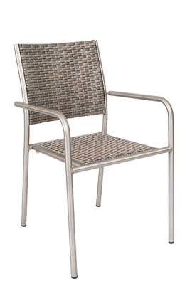Aluminum Armchair with Synthetic Rattan Seat & Back #E36 - Restaurant Chairs Direct.COM