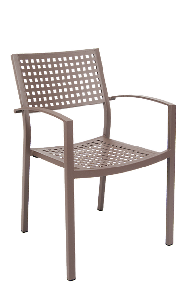 Aluminum Outdoor Stackable Armchair Rust Color #E79 - Restaurant Chairs Direct.COM