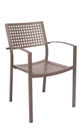 Aluminum Outdoor Stackable Armchair Rust Color #E79 - Restaurant Chairs Direct.COM