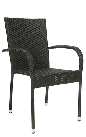 Metal Outdoor Black Wicker Armchair #E-O7 - Restaurant Chairs Direct.COM