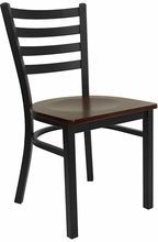Ladder Back Metal Restaurant Chair with Mahogany Wood Seat F16-MA - Restaurant Chairs Direct.COM