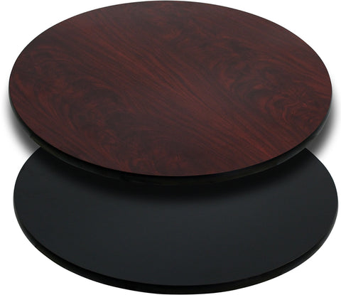 30'' Round Table Top with Reversible Black or Mahogany