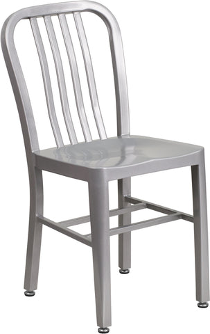 Industrial Chic - Silver Metal Indoor-Outdoor Chair - Restaurant Chairs Direct.COM