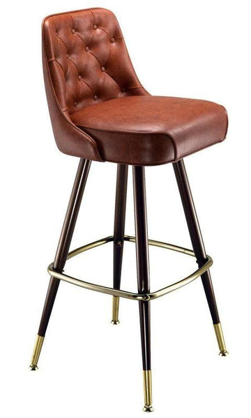 Tufted Inside Back Bar Stool w/Optional Wood Legs #7024