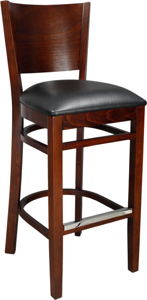 Curved Back Wood Chair Mahogany or Walnut with Veneer or Padded Seat #388