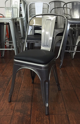 #8 Industrial Clear Coat Frame with Padded Seat - Restaurant Chairs Direct.COM