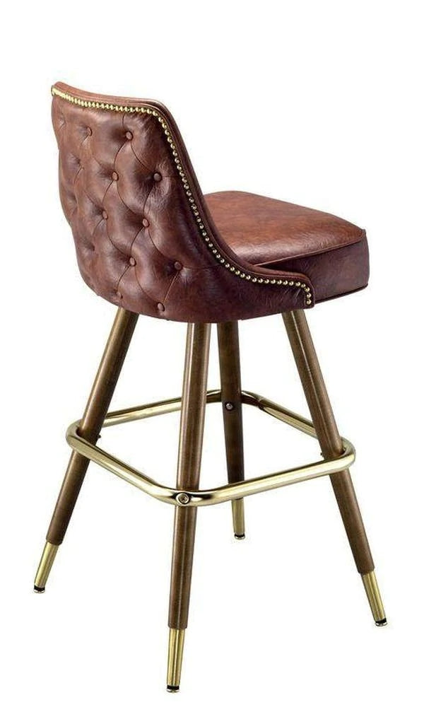 Nail Head Tufted Outside Back Bar Stool #7030