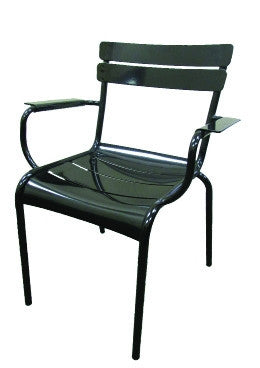 Metal Outdoor Restaurant Arm Chair Black Finish #O-C25 - Restaurant Chairs Direct.COM