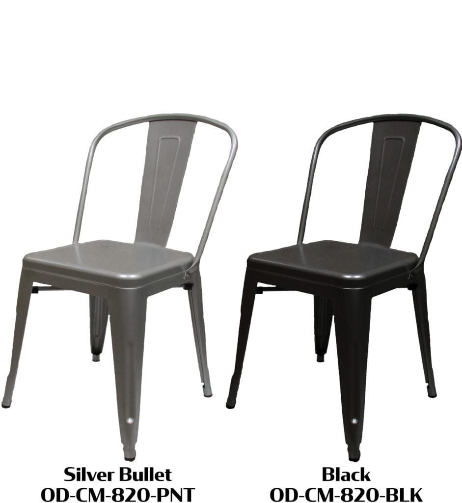 Outdoor-Indoor Brewhouse Chair Silver/Grey Finish #O-CM-820-PNT