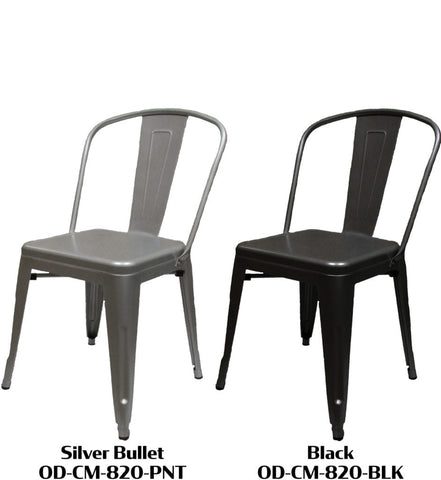 Outdoor-Indoor Brewhouse Chair Silver/Grey Finish #O-CM-820-PNT