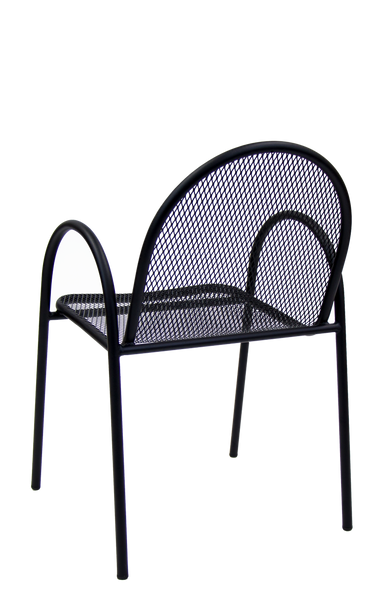 Stackable Indoor/Outdoor Arm Resin Chair With Striped Seat and Back in Green #G-21
