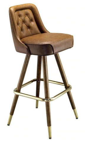 Diamond Tufted Inside Back Bar Stool w/Optional Wood Legs #7020