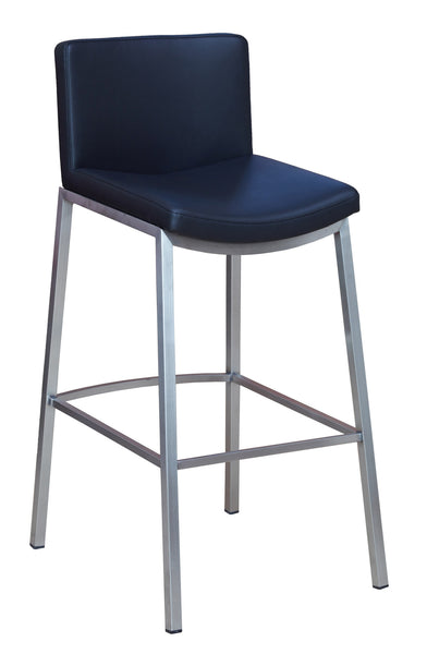 Stainless Steel Bar Stool- Black Vinyl - Restaurant Chairs Direct.COM