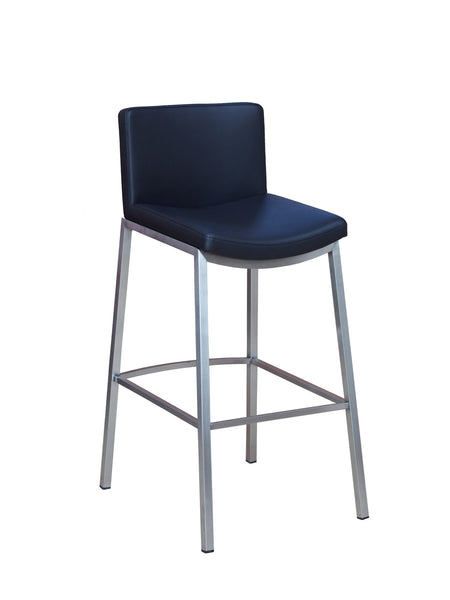 Stainless Steel Bar Stool- Black Vinyl - Restaurant Chairs Direct.COM