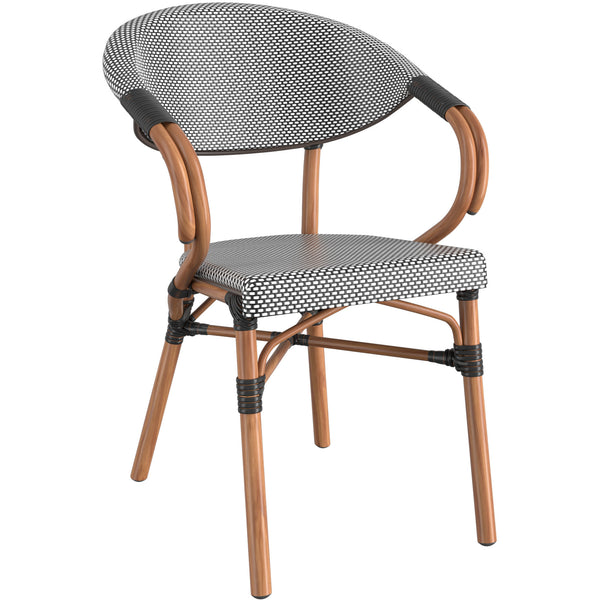 Aluminum Bamboo Outdoor Restaurant Bar Stool Black/White Seat & Back #FS-BRT-01BS</span></li> </ul>