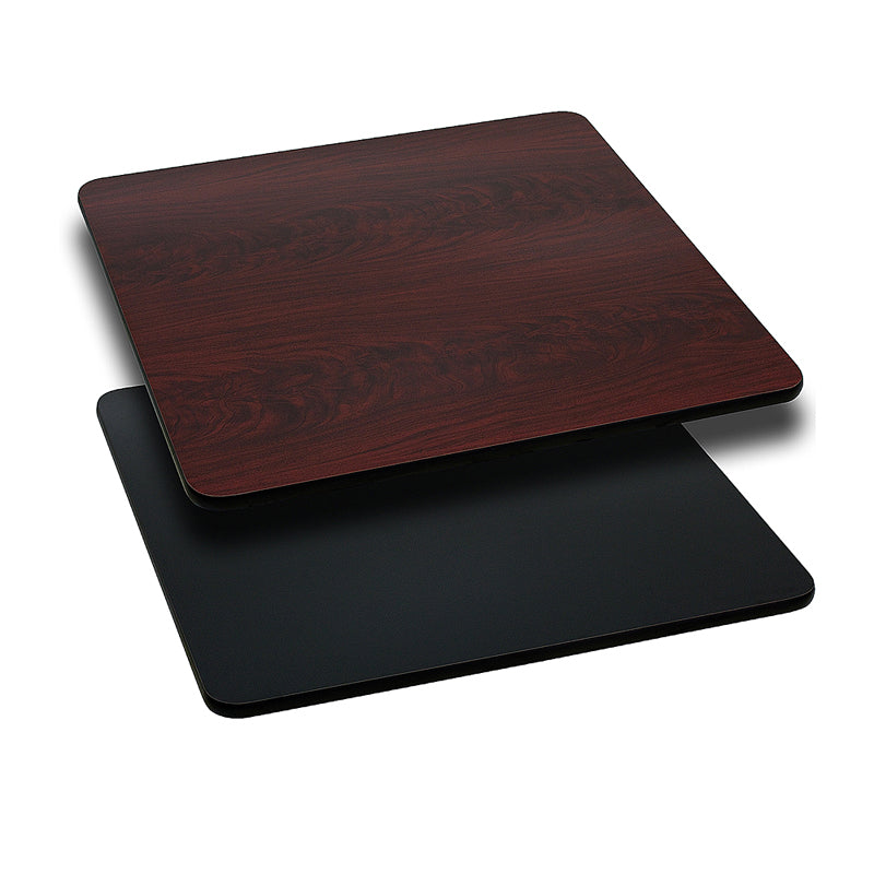 36" Square Table Top with Reversible Black or Mahogany Laminate