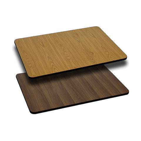 30'' x 42'' Rectangular Table Top with Reversible Natural or Walnut Laminate