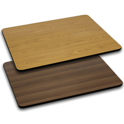 30'' x 48'' Rectangular Table Top with Reversible Natural or Walnut Laminate