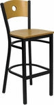 Circle Back Metal Restaurant Chair - Natural Wood Back & Seat - Restaurant Chairs Direct.COM