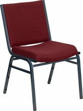 Heavy Duty 3'' Thickly Padded Burgundy Upholstered Stack Chair with Ganging Bracket - Restaurant Chairs Direct.COM
