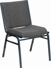 Heavy Duty 3'' Thickly Padded Gray Upholstered Stack Chair with Ganging Bracket - Restaurant Chairs Direct.COM