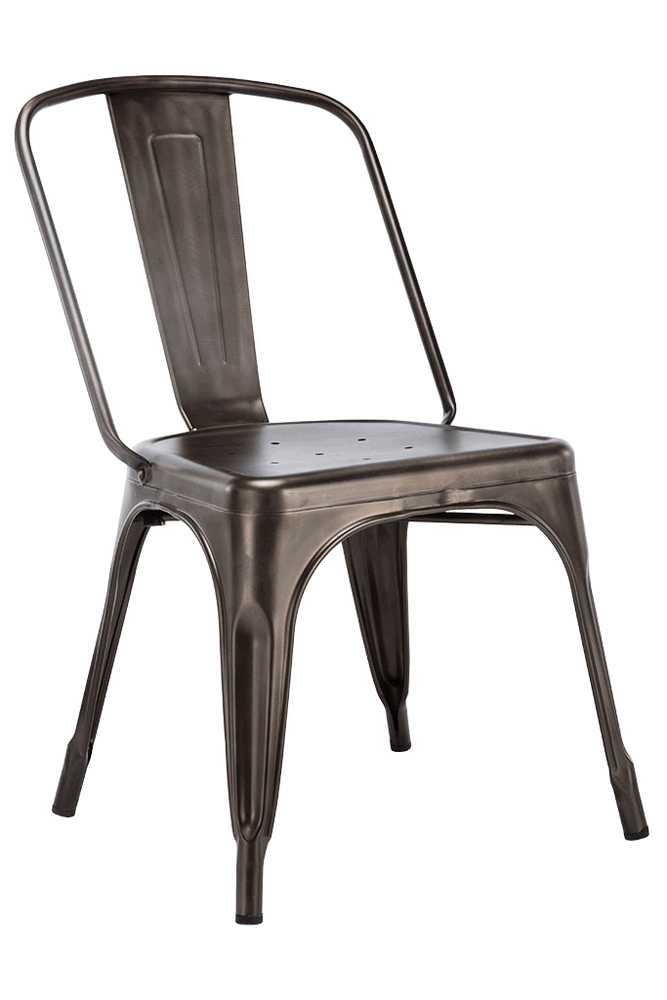 Tolix Style Steel Frame Industrial Chair Rust Finish #EC292 - Restaurant Chairs Direct.COM