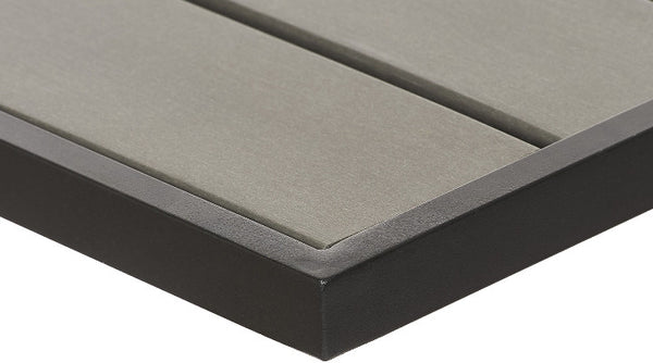 Outdoor Chair, Table & Base, Black Frame, Gray Teak