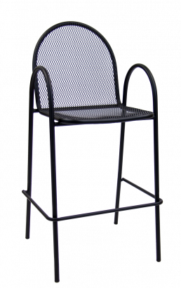 Stackable Indoor/Outdoor Arm Resin Chair With Striped Seat and Back in Green #G-21