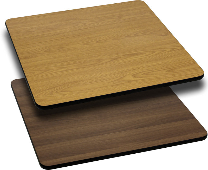 Square Economy Restaurant Table Top with Reversible Natural or Walnut Laminate - Restaurant Chairs Direct.COM