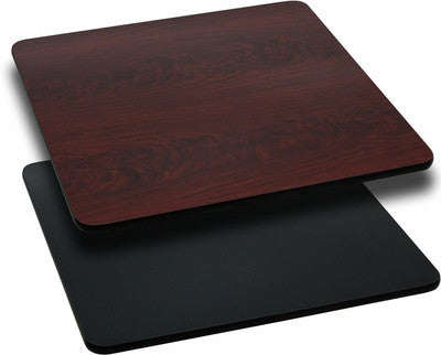 Square Economy Restaurant Table Top with Reversible Black or Mahogany Laminate - Restaurant Chairs Direct.COM