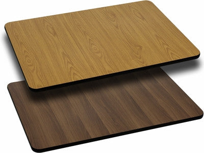 24'' x 30'' Rectangular Table Top with Reversible Natural or Walnut Laminate - Restaurant Chairs Direct.COM