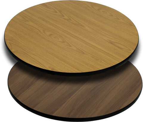 Round Economy Restaurant Table Top with Reversible Natural or Walnut Laminate - Restaurant Chairs Direct.COM