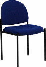 Stackable Side Chair Steel Frame with Blue Fabric - Restaurant Chairs Direct.COM